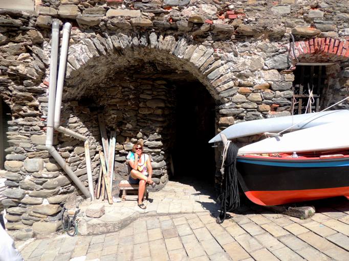 Bev at Vernazza
